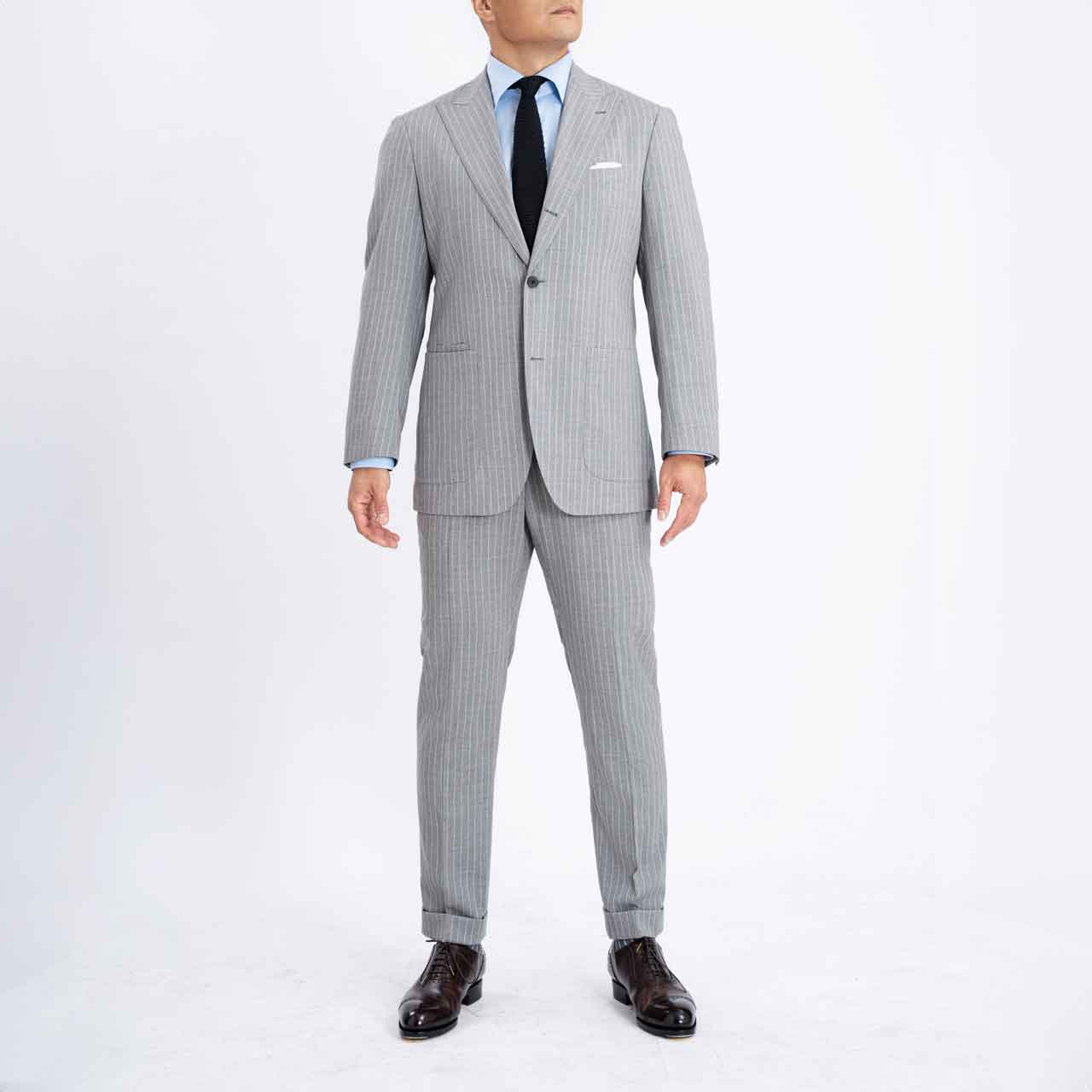 Firenze, Grey pinstripes suit, Super 140's wool, Drago