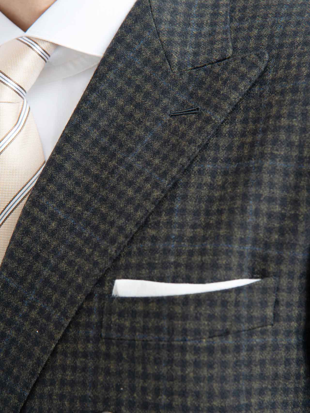 A close up of a man in a Light Blue Stripes Suit, Australian Super 150's Wool (Copy).