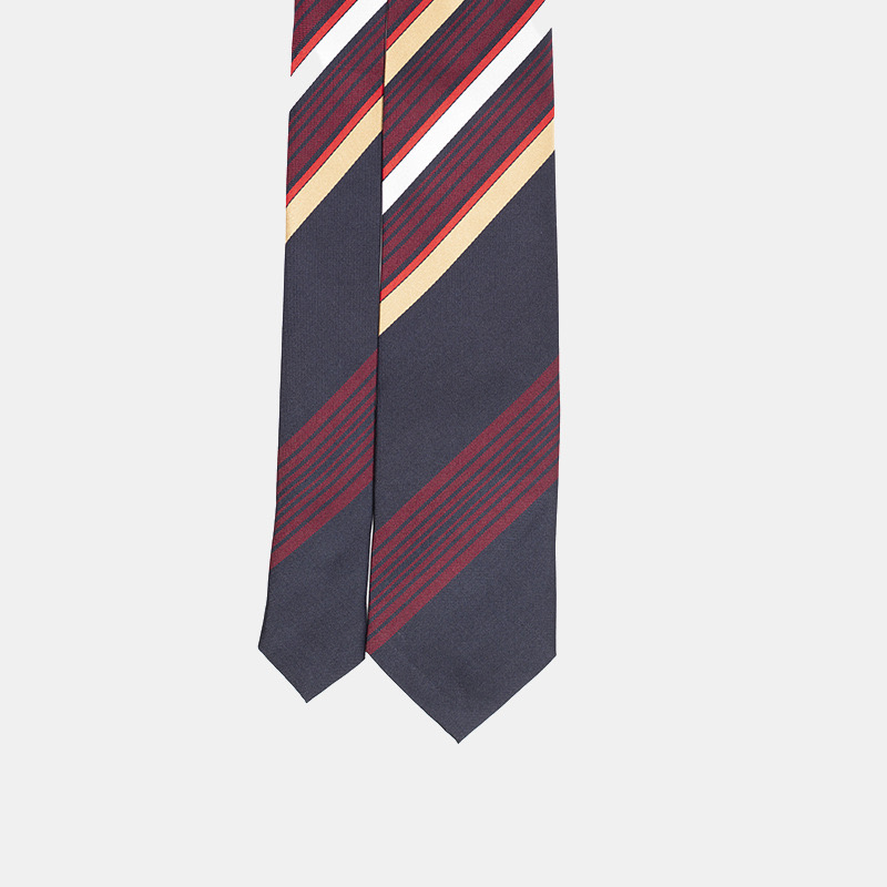 Two striped neckties isolated on a white background.