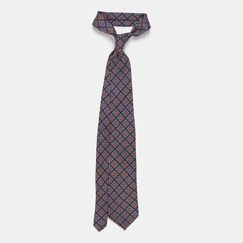 Silk tie, n°137 isolated on a white background, perfect for a white ceremony shirt.